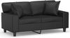 vidaXL 2-Sitzer-Sofa mit Zierkissen Schwarz 120 cm Kunstleder 3200861 Bild 2