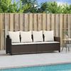 vidaXL Sonnenliege mit Kissen Braun Poly Rattan 368345 Bild 3