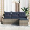 vidaXL Gartensofa-set mit Kissen 4 pcs Grau Poly-Rattan 3345315 Bild 3