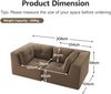 2-Sitzer Sofa 208x104x69 cm aus Cordstoff rahmenlos modular, braun Bild 4
