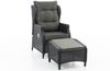 CLP Polyrattan Verstellbarer Sessel Breno inkl. Fußhocker 5mm,schwarz anthrazit Bild 3