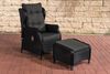 CLP Polyrattan Verstellbarer Sessel Breno inkl. Fußhocker 5mm,schwarz anthrazit Bild 2
