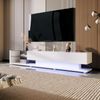 TV-Schrank 170x38x36 cm mit LED-Beleuchtung und Glasregalen – moderne Eleganz in Weiß Bild 5