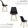 tectake Esszimmerstuhl Küchenstuhl Scandi-Design, gepolsterte Sitzfläche, 49 x 53 x 82 cm (Polsterstuhl Frederikke in schwarz, 4 St), ergonomische Form, massive Holzbeine, bodenschonende Filzgleiter Bild 3