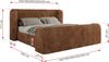 Polsterbett mit Lattenrost, Doppelbett für Schlafzimmer, Gepolstertes Kopfteil, Pocket matratze Härtegrad H3/H4 - EMORA CLASSIC DUO - 200 x 200 cm - Orange Cord - VIRE - LUX Bild 4