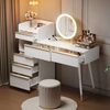 Ulife Schminktisch Kosmetiktisch mit LED-Spiegel, dimmbar, 6 Schubladen mit Goldgriffen, ausziehbare Tischplatte, flexibler Stauraum, 102 x 100 x 41,5 cm Bild 3