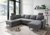 Wohnlandschaft >Pris< U-Form, Funktionen, cord grau - 153x305x75x200 (LxBxHxT) Bild 1