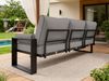 Gartenmöbel-Set mit Tisch für 5 Personen, auf Metallbeinen, Gartenlounge mit Sofa - ELBA 2 - grau Bild 3