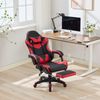 Drehstuhl 64x58x116.5/126 cm, Rennsport-Design, gepolstertes PVC-Leder, Schwarz/Rot, höhenverstellbar und drehbar Bild 2