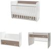 Lorelli Babybett Dream 60 x 120 cm umbaubar Schreibtisch Kinderbett Schaukelbett braun weiß Bild 3