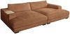 KAWOLA Big Sofa MADELINE mit Holztablett natur für Armlehne Cord rost 85 x 170 x 290 cm Bild 3