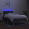 Boxspringbett mit Matratze & LED Stoff Dunkelgrau 90x200 cm Bild 4