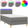 Boxspringbett mit Matratze & LED Stoff Dunkelgrau 90x200 cm Bild 2