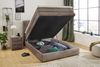 Boxspringbett 140x200 cm H3 Federkernmatratze Bonell Topper in Cord Braun Taupe Bild 3