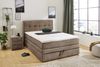 Boxspringbett 140x200 cm H3 Federkernmatratze Bonell Topper in Cord Braun Taupe Bild 2