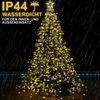 LMaxhome LED-Lichterkette Baumbeleuchtung Wasserfall Lichterkette mit Sterne Weihnachtsbaum Deko, 3M, 490-flammig, 8 Modi Timer, Topper Star, Wasserdicht, Aussen, Innen Bild 3