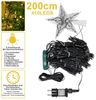 LMaxhome LED-Lichterkette Baumbeleuchtung Wasserfall Lichterkette mit Sterne Weihnachtsbaum Deko, 3M, 490-flammig, 8 Modi Timer, Topper Star, Wasserdicht, Aussen, Innen Bild 4
