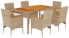 vidaXL 7-tlg. Garten-Essgruppe mit Kissen Beige Poly Rattan Akazie 3278642 Bild 2