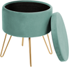 Pouf SILAS Mintgrün Samtstoff 42 cm 42 cm Bild 5