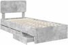 vidaXL Bettrahmen mit Schubladen Betongrau 90 x 200 cm Holzwerkstoff 3412223 Bild 5