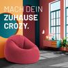 Lumaland 'Interior Line' 2-in-1 Sitzsack, Runder Komfort für drinnen, 300l, 120 x 80 x 75 cm, Rot Bild 3