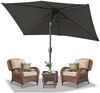 Clanmacy Sonnenschirm Sonnenschirm 200x300cm knickbar Balkonschirm Gartenschirm UV50+ Grau, LxB: 300x200 cm, Stabiler knickbar/für Garten, Balkon, Terasse/Sonnenschutz Bild 5