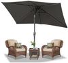 Clanmacy Sonnenschirm Sonnenschirm 200x300cm knickbar Balkonschirm Gartenschirm UV50+ Grau, LxB: 300x200 cm, Stabiler knickbar/für Garten, Balkon, Terasse/Sonnenschutz Bild 4