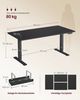 VASAGLE Höhenverstellbarer Schreibtisch, 160 x 80 cm, USB-C-Anschluss, Ablage für Steckdosenleiste, Stehtisch, Erinnerung bei langem Sitzen, 3 Speichertasten, für Büro, tintenschwarz Bild 5