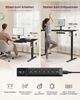 VASAGLE Höhenverstellbarer Schreibtisch, 160 x 80 cm, USB-C-Anschluss, Ablage für Steckdosenleiste, Stehtisch, Erinnerung bei langem Sitzen, 3 Speichertasten, für Büro, tintenschwarz Bild 4