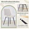Esszimmerstuhl-Set 4er mit weißem Kunstleder, 50 x 47 x 83 cm, und schwarzem Metallgestell Bild 5