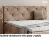 MEBLINI Boxspringbett LOFTY 12 120x200 cm mit Bettkasten – H4/Hellbraun Samt Polsterbett - Doppelbett mit Topper & Taschenfederkern-Matratze Bild 4