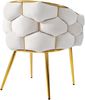 Esszimmerstuhl Samt Beige B 50 x T 47 x H 80 cm, goldfarbenes Rückengestell, verstellbare Fußgleiter Bild 5