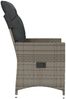 vidaXL Gartensessel Verstellbar mit Kissen Grau Poly Rattan 365640 Bild 5