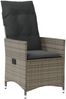 vidaXL Gartensessel Verstellbar mit Kissen Grau Poly Rattan 365640 Bild 2