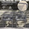 Gartenstühle Set 2er Rattan mit Armlehnen & Kissen pulverbeschichtet Terrasse Balkon Bild 3