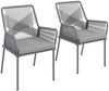 Gartenstühle Set 2er Rattan mit Armlehnen & Kissen pulverbeschichtet Terrasse Balkon Bild 5