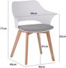 ALBATROS Esszimmerstühle 4er Set AALBORG, Weiß - Beine aus Buche Massiv-Holz, Skandinavisches Retro-Design, bequemer Schalenstuhl - Eleganter Küchenstuhl, Stuhl Esszimmer für Esstisch Bild 4