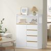 Badezimmerschrank, Küchenschrank, Aufbewahrungsschrank mit 4 Schubladen und Offenem Regal, Badschrank Hoch, Verstellbare Ablage, für Badezimmer, Wohnzimmer, Weiß, 29 x 80 x 110 cm Bild 3