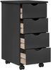 vidaXL Rollschrank Mit Rad Grau 34 x 39 x 65,5 cm Massivholz Kiefer 42028346 Bild 4