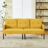 3-Sitzer Sofa 171 x 72 x 80 cm mit Seitentasche – Cordbezug in Gelb, ergonomische Rückenlehne Bild 2