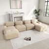 Modulares Ecksofa 75cm×388cm×178cm aus Cord – rahmenlos, ohne Montage, Beige Bild 3