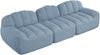 3-Sitzer modulares Sofa H 79 x T 228 x B 104 cm aus granuliertem Fleece in Blau, erweiterbar mit Ottoman Bild 4