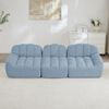 3-Sitzer modulares Sofa H 79 x T 228 x B 104 cm aus granuliertem Fleece in Blau, erweiterbar mit Ottoman Bild 2