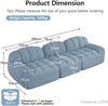 3-Sitzer modulares Sofa H 79 x T 228 x B 104 cm aus granuliertem Fleece in Blau, erweiterbar mit Ottoman Bild 5