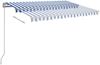 vidaXL Markise Automatisch Einziehbar mit Pfosten 3,5x2,5 m Blau Weiß 3069926 Bild 5