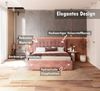 FDM Polsterbett Elegant - Stauraum & modernes Design 120x200 140x200 160x200 180x200cm (MADE IN EU - mit hochwertigem Velours Bezug, Bettrahmen, Bett, Optional mit Matratze bestellbar, Mit großem Kopfteil für Komfort - Bettkasten mit Hubrahmen), Metall... Bild 2