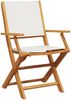 vidaXL Gartenstühle 6 Stk. Klappbar Cremeweiß Stoff und Massivholz 3214575 Bild 3
