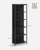 Vasagle Bücherregal mit 6 Ebenen, Standregal mit einstellbarer LED-Beleuchtung, Regal mit Stahlrahmen, 30,3x60x178,6 cm, für Wohnzimmer, Schlafzimmer, Arbeitszimmer, ebenholzschwarz LLSDE120B57 Bild 5