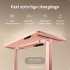 Desktronic HomeOne Elektrisch höhenverstellbarer Schreibtisch 160x80cm Schwarz/Rosa mit Memory-Funktion, Anti-Kollisions Technologie, USB-A und USB-C-Ladeanschlüssen Bild 3