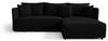 Ecksofa Schlafsofa EVORA Stoff Poso Schwarz Ottomane Rechts Bild 4